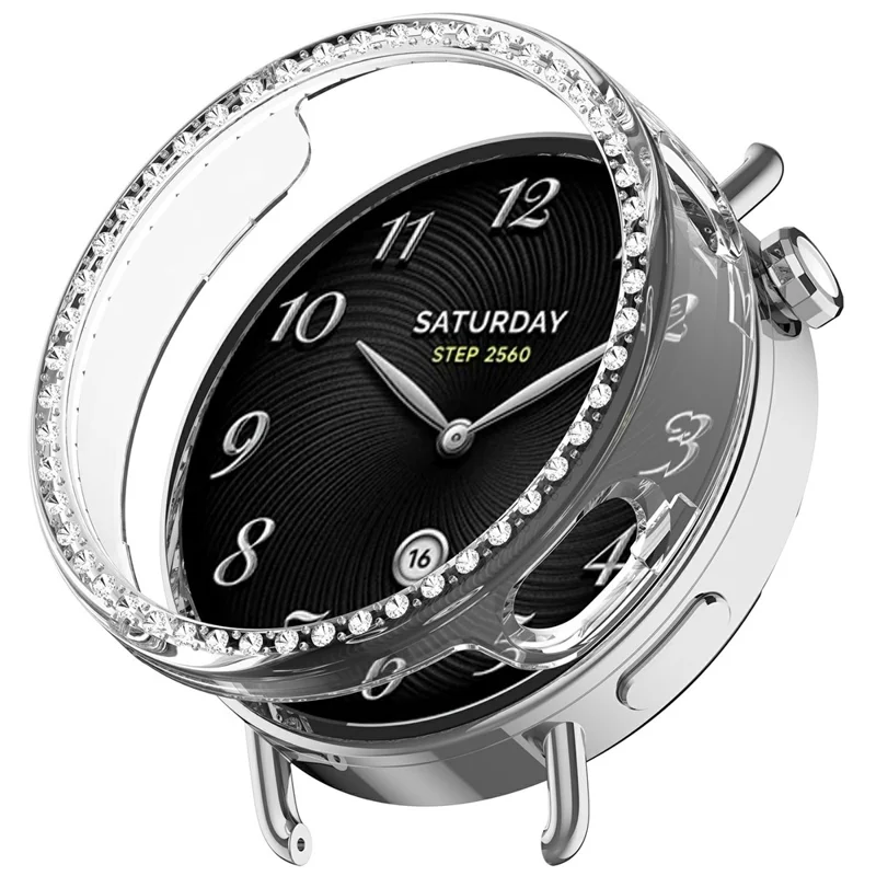 Pour Xiaomi Watch S4 41mm Étui en PC Décoration de strass Montre connectée Housse de protection - Transparent