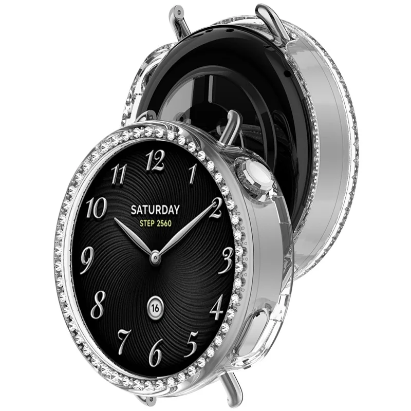 Pour Xiaomi Watch S4 41mm Étui en PC Décoration de strass Montre connectée Housse de protection - Transparent