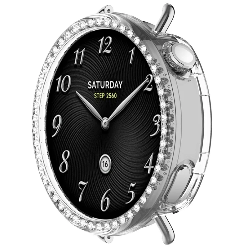 Pour Xiaomi Watch S4 41mm Étui en PC Décoration de strass Montre connectée Housse de protection - Transparent