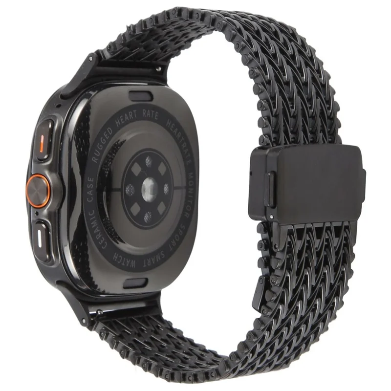 For Samsung Galaxy Watch Ultra 47mm Metal Smartwatch Band Magnetic Buckle Wrist Strap - Black