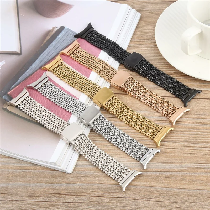 For Samsung Galaxy Watch Ultra 47mm Metal Smartwatch Band Magnetic Buckle Wrist Strap - Black