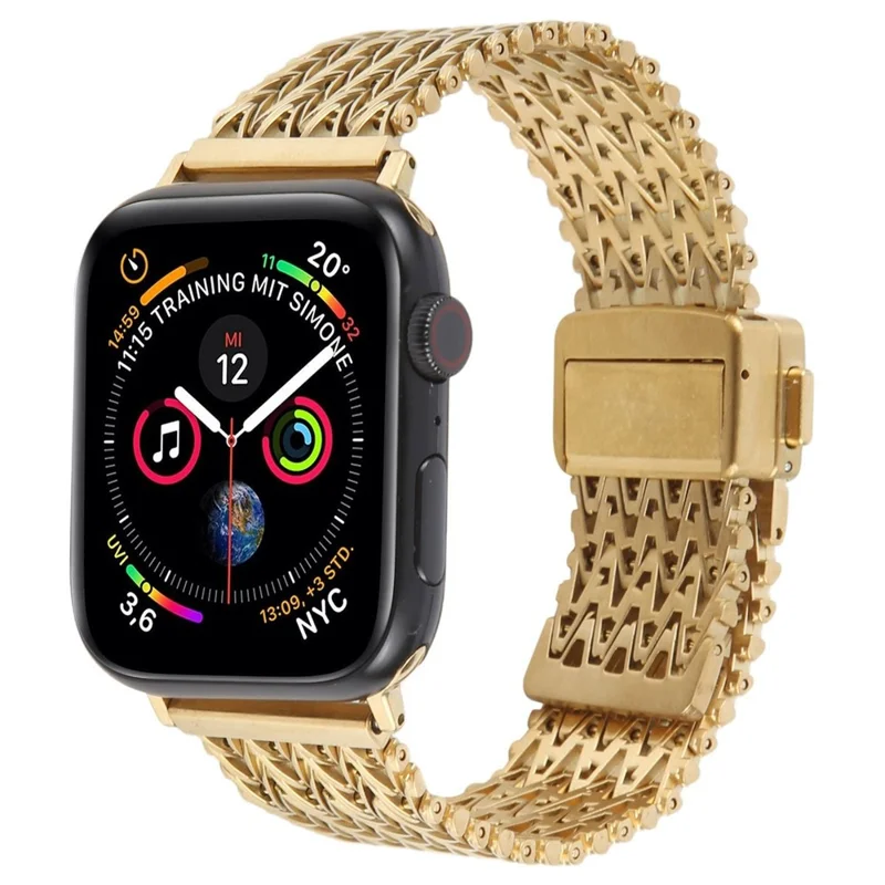 Metallarmband für Apple Watch Series 10 9 8 7 SE 6 5 4 3 2 1 42mm 41mm 40mm 38mm Magnetische Schnalle Armband - Gold