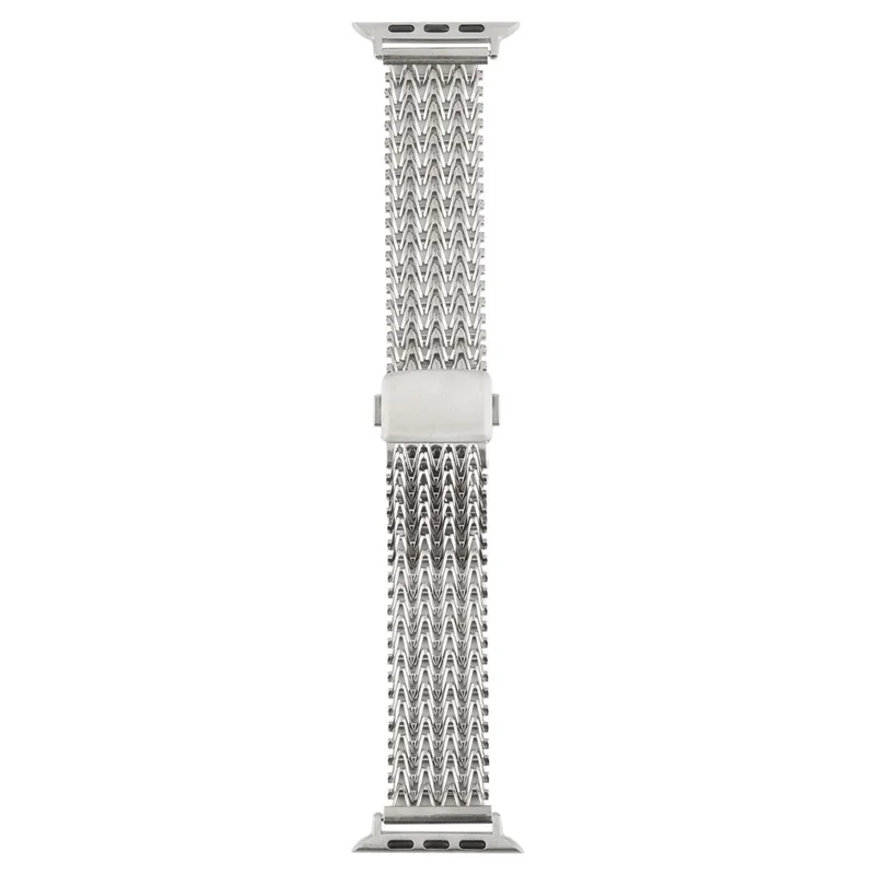 Bracelet de montre intelligent en métal pour Apple Watch Series 10 9 8 7 SE 6 5 4 3 2 1 42mm 41mm 40mm 38mm Boucle magnétique - Argent