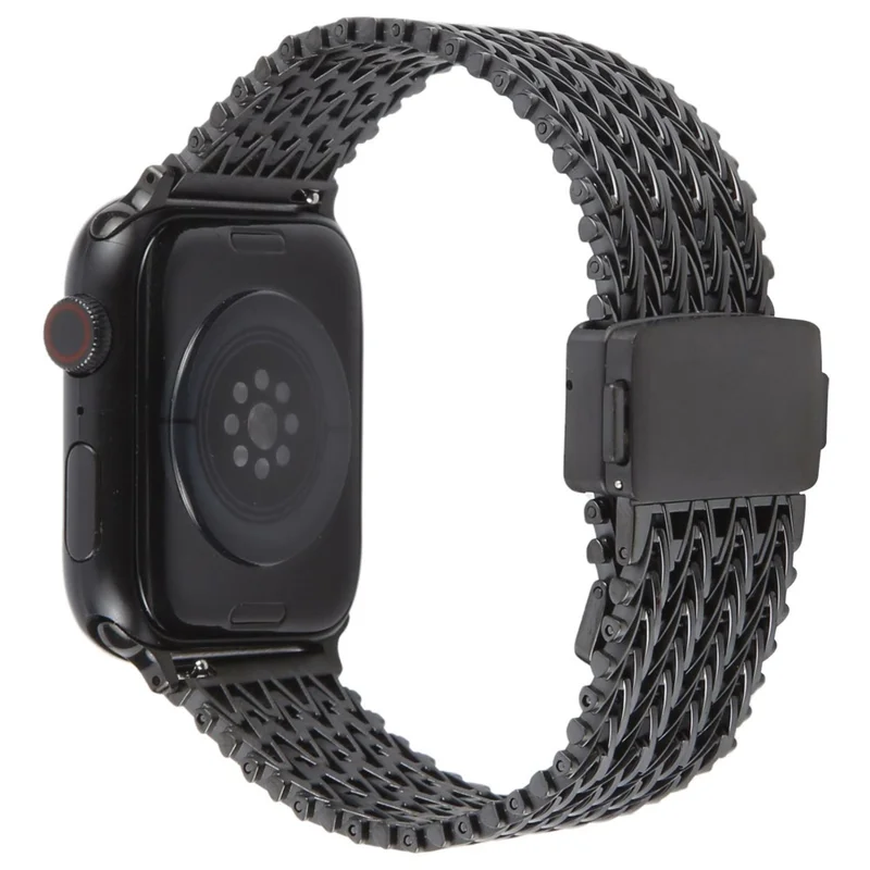 Cinturino per Smartwatch in Metallo per Apple Watch Series 10 Ultra 9 8 7 SE 6 5 4 3 2 1 46mm 49mm 45mm 44mm 42mm Chiusura Magnetica - Nero