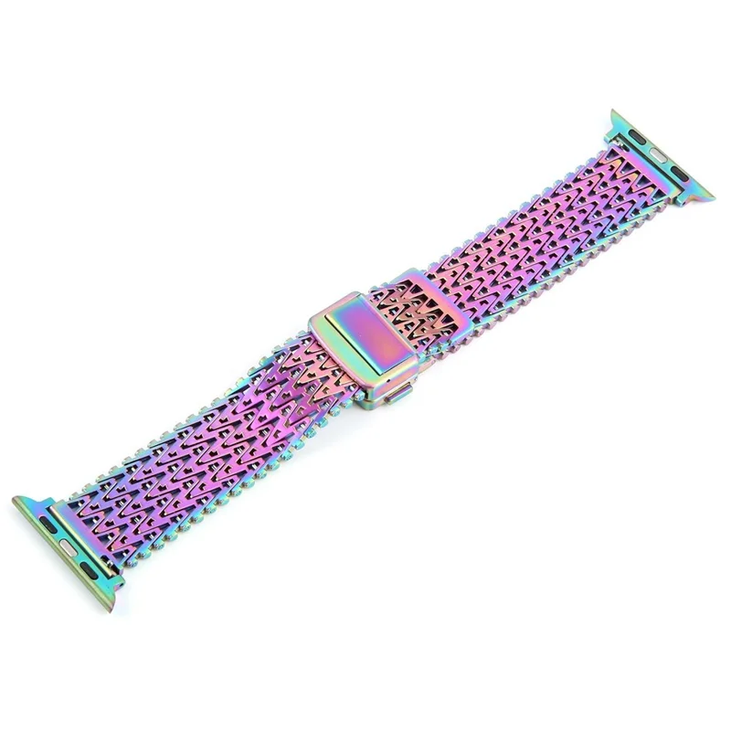 Bracelet de montre intelligent en métal pour Apple Watch Series 10 Ultra 9 8 7 SE 6 5 4 3 2 1 46mm 49mm 45mm 44mm 42mm Bracelet de poignet à boucle magnétique - Coloré
