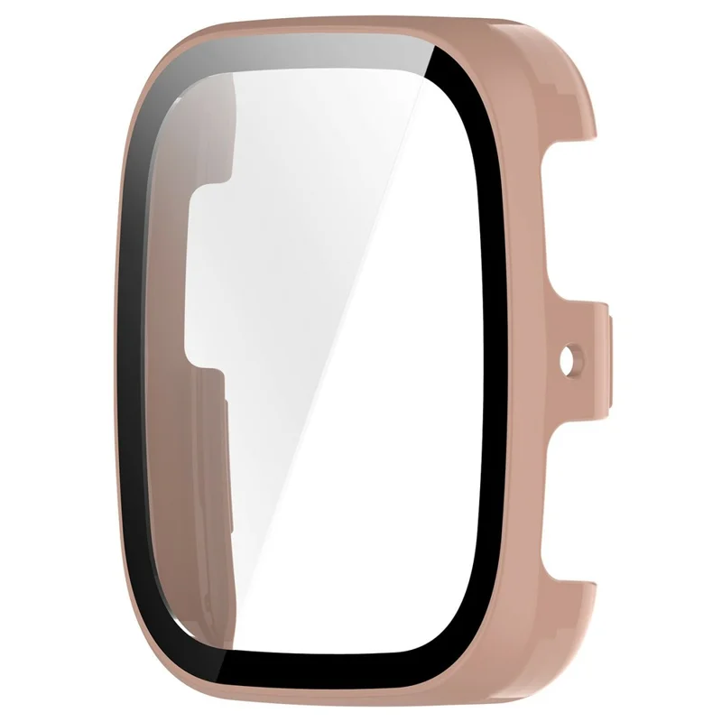 Для Huami Amazfit Active 2 Квадратный жёсткий ПК Защитный чехол с закалённым стеклом - Розовый