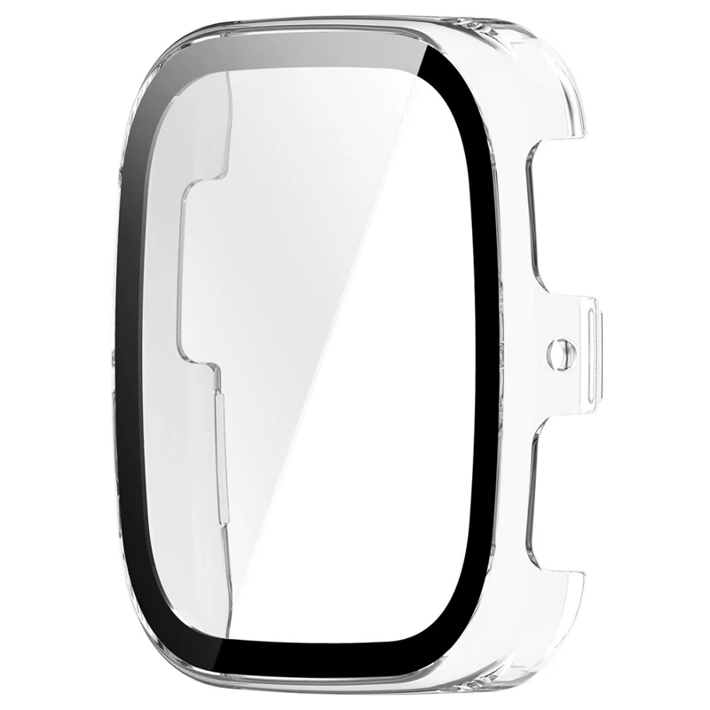 For Huami Amazfit Active 2 Square Hard PC Watch Protective Case with Tempered Glass Film - Transparent