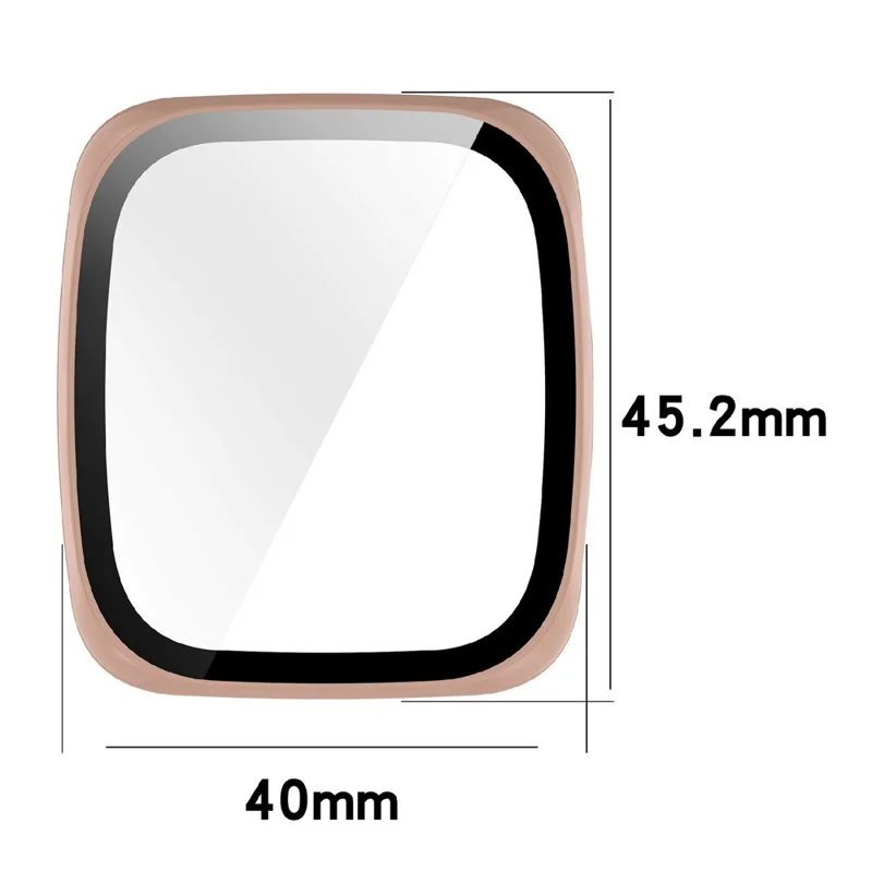 For Huami Amazfit Active 2 Square Hard PC Watch Protective Case with Tempered Glass Film - Transparent