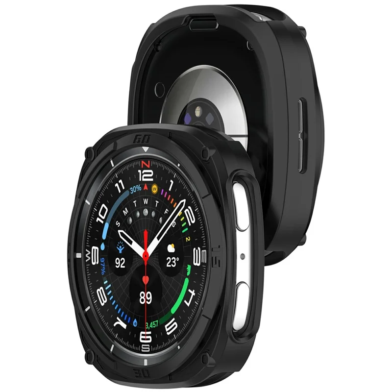 For Samsung Galaxy Watch8 40mm Soft TPU Watch Case Hollow Shockproof Bumper Frame - Black