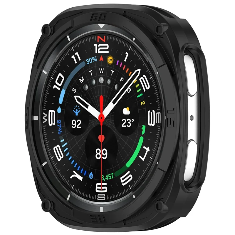 For Samsung Galaxy Watch8 40mm Soft TPU Watch Case Hollow Shockproof Bumper Frame - Black