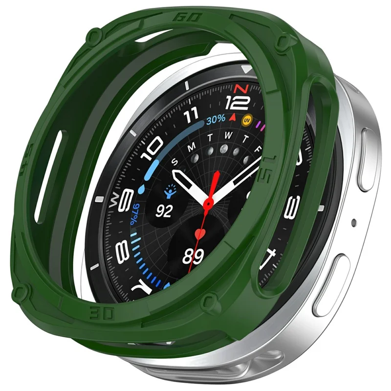 For Samsung Galaxy Watch8 40mm Soft TPU Watch Case Hollow Shockproof Bumper Frame - Green