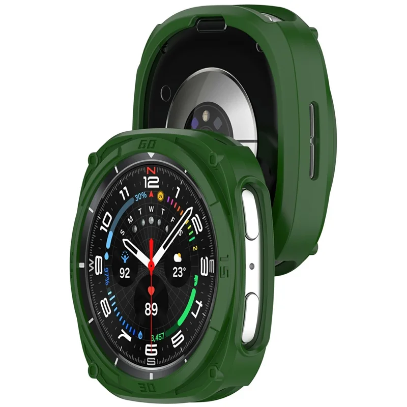 For Samsung Galaxy Watch8 40mm Soft TPU Watch Case Hollow Shockproof Bumper Frame - Green