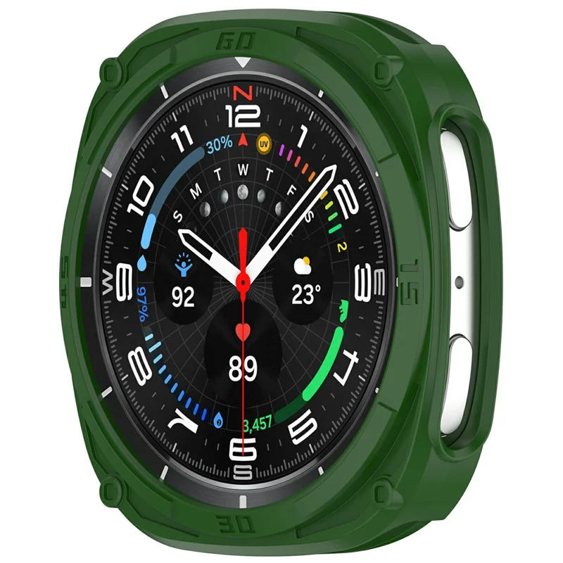 For Samsung Galaxy Watch8 40mm Soft TPU Watch Case Hollow Shockproof Bumper Frame - Green