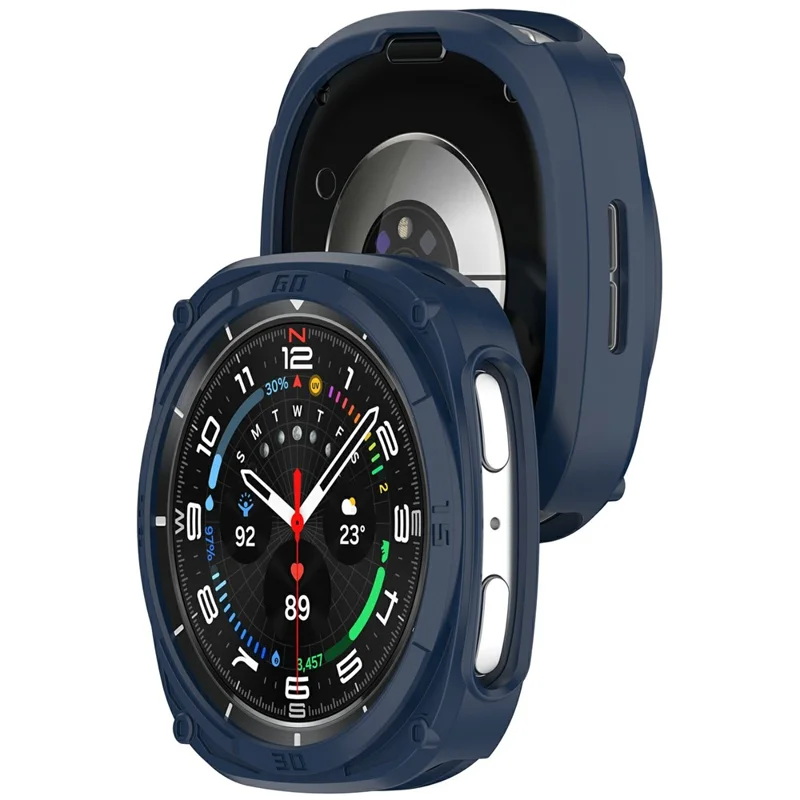 For Samsung Galaxy Watch8 40mm Soft TPU Watch Case Hollow Shockproof Bumper Frame - Midnight Blue