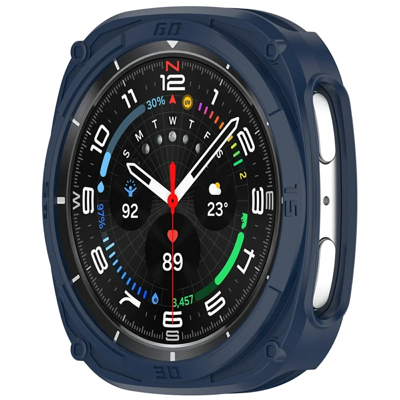 For Samsung Galaxy Watch8 40mm Soft TPU Watch Case Hollow Shockproof Bumper Frame - Midnight Blue