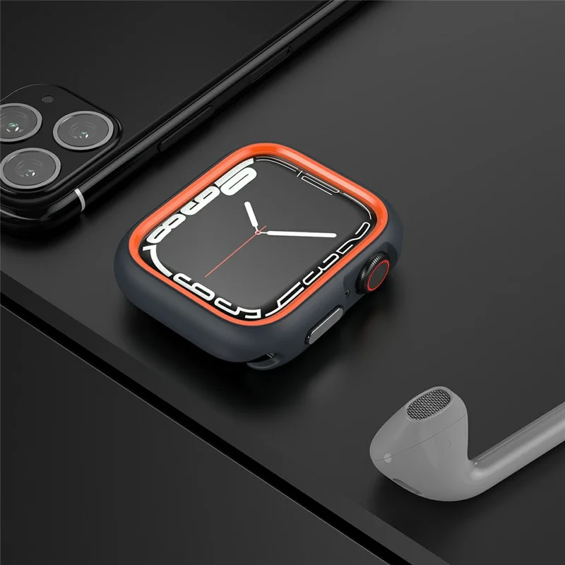 Watch Case for Apple Watch Series 9 / 8 / 7 45mm / SE (2023) / SE (2022) / SE / 6 / 5 / 4 44mm Dual Color PC Protective Frame - Orange