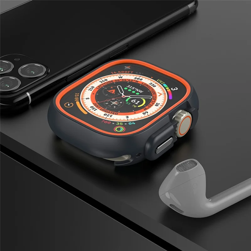 For Apple Watch Ultra 2 49mm / Ultra 49mm Watch Case Dual Color PC Protective Frame - Orange