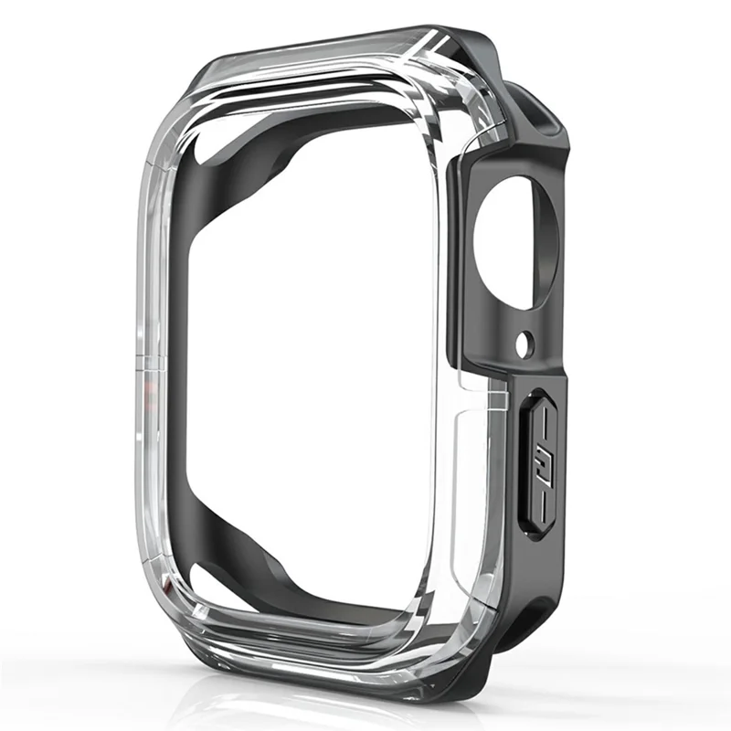 Watch Case for Apple Watch Series 9 / 8 / 7 41mm / SE (2023) / SE (2022) / SE / 6 / 5 / 4 40mm Dual Color PC TPU Protective Frame - Transparent+Black