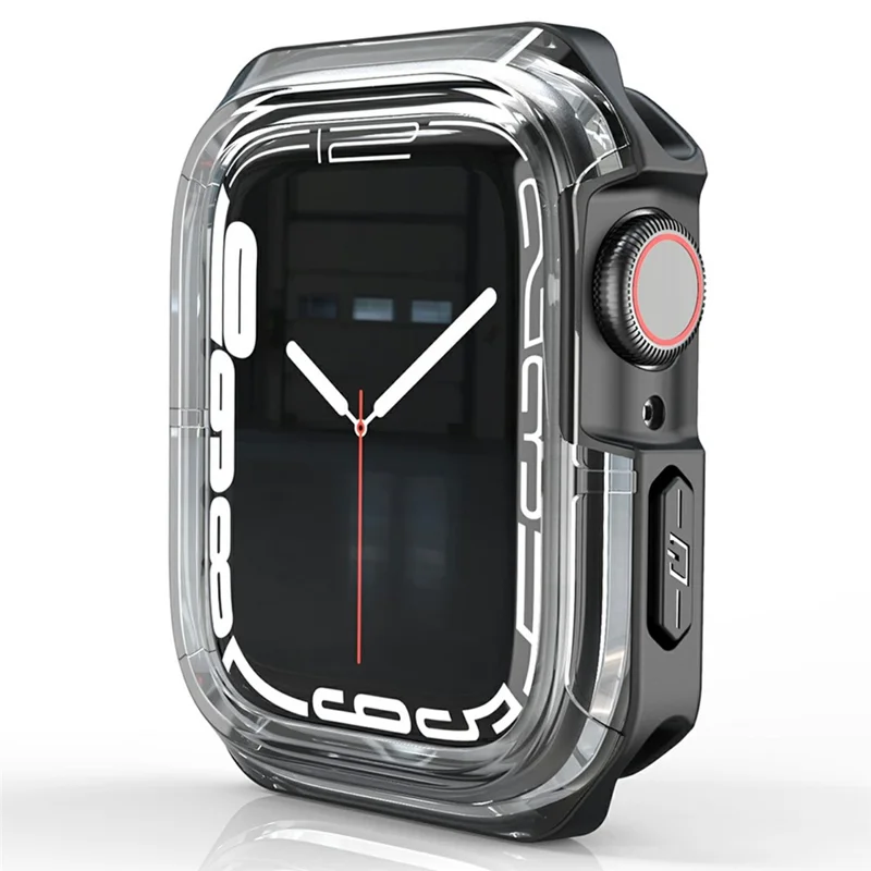 Watch Case for Apple Watch Series 9 / 8 / 7 41mm / SE (2023) / SE (2022) / SE / 6 / 5 / 4 40mm Dual Color PC TPU Protective Frame - Transparent+Black