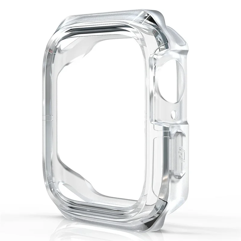 Watch Case for Apple Watch Series 9 / 8 / 7 45mm / SE (2023) / SE (2022) / SE / 6 / 5 / 4 44mm Dual Color PC TPU Protective Frame - Transparent+Transparent