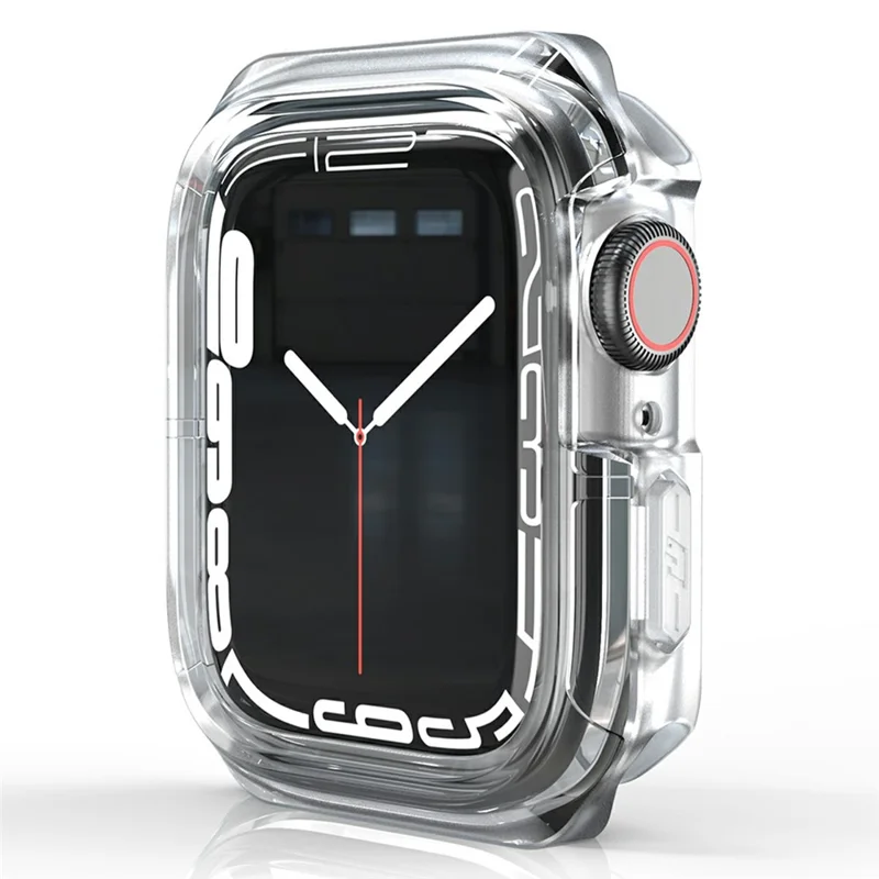 Watch Case for Apple Watch Series 9 / 8 / 7 45mm / SE (2023) / SE (2022) / SE / 6 / 5 / 4 44mm Dual Color PC TPU Protective Frame - Transparent+Transparent