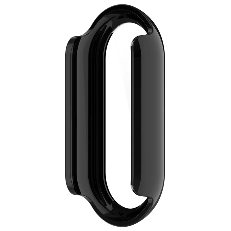 Pour Xiaomi Smart Band 10 Céramique / 9 Céramique / 8 Boîtier de Montre avec Coque en PC et Film de Protection d'Écran en Verre Trempé - Noir