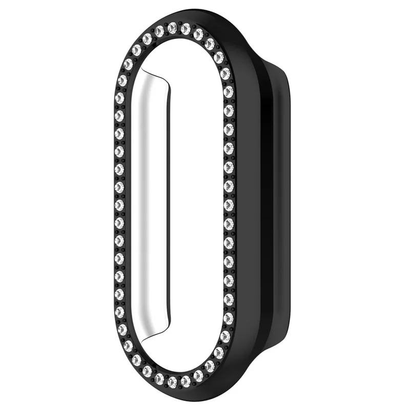 Pour Xiaomi Smart Band 10 / 10 NFC Étui de montre Décoration de strass Boîtier de montre électrolytique creux - Noir