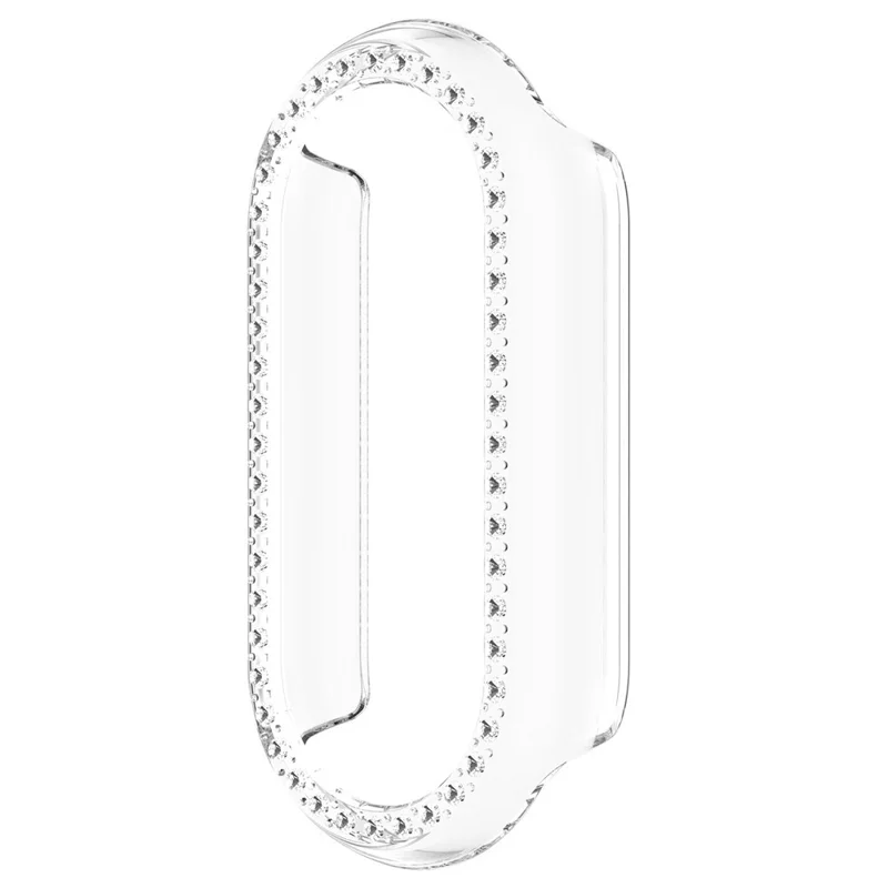 Pour Xiaomi Smart Band 10 / 10 NFC Étui de Montre Transparent avec Strass Design Creux Décoratif Coque de Montre en PC