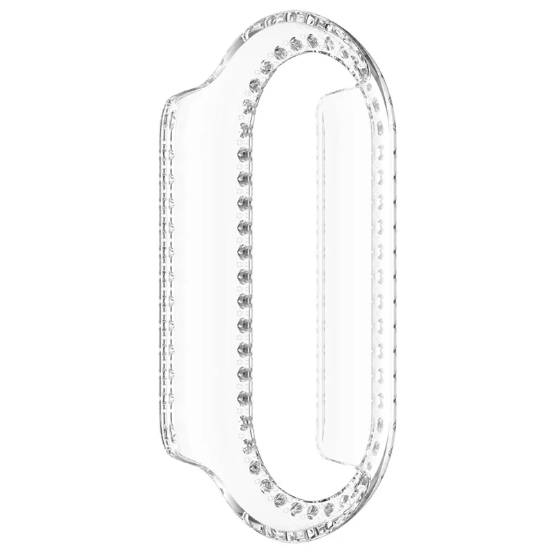 Für Xiaomi Smart Band 10 Keramik / 9 Keramik / 8 Transparente Smartwatch-Hülle mit Strasssteinen, hohlem Design und PC-Schutzhülle