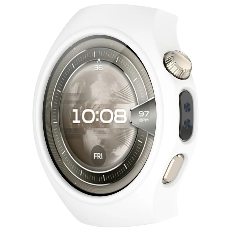 For Huawei Watch 5 42mm Watch Case Soft Silicone Hollow Watch Frame Cover - White