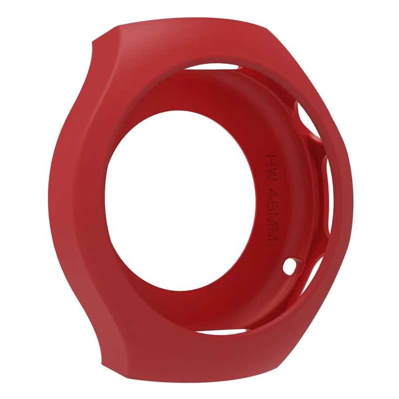 Para Huawei Watch 5 46mm Capa de Relógio Silicone Macio Moldura Oca de Relógio - Vermelho
