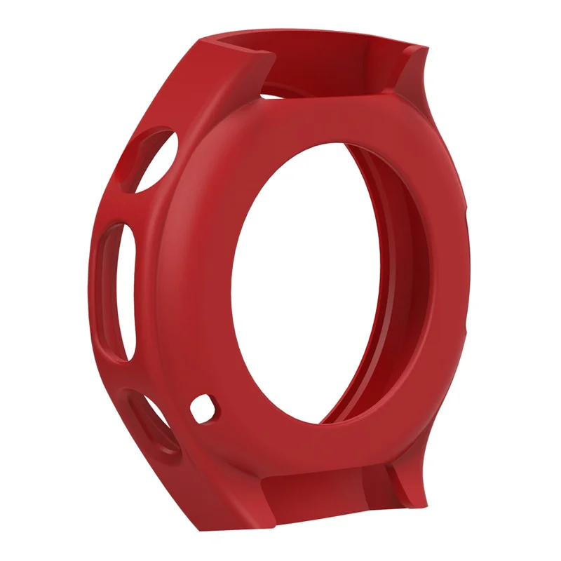 Para Huawei Watch 5 46mm Capa de Relógio Silicone Macio Moldura Oca de Relógio - Vermelho