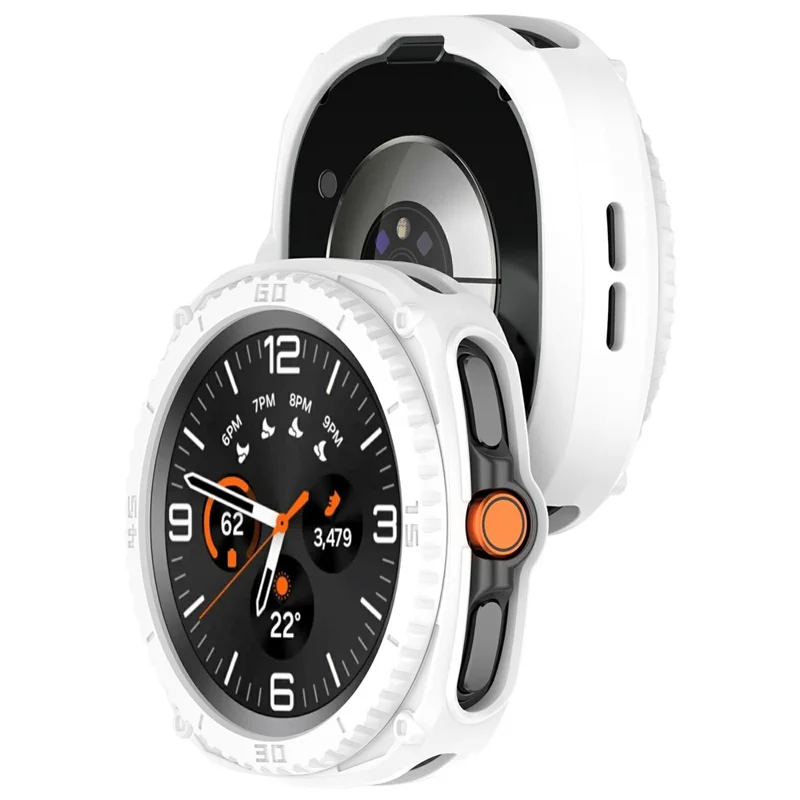 For Samsung Galaxy Watch8 Classic 46mm Protective Case Set with Bezel Ring TPU Shockproof Watch Cover - White