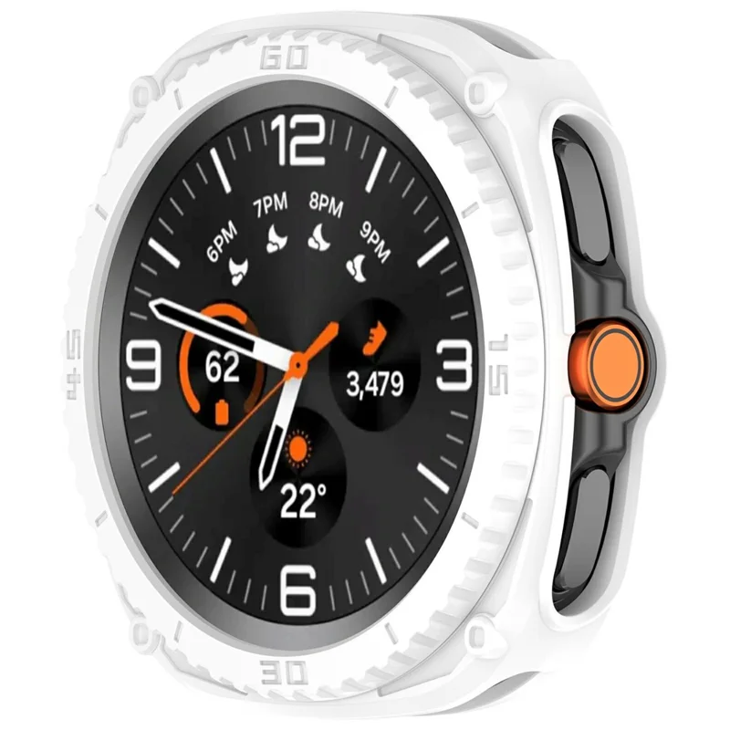 For Samsung Galaxy Watch8 Classic 46mm Protective Case Set with Bezel Ring TPU Shockproof Watch Cover - White