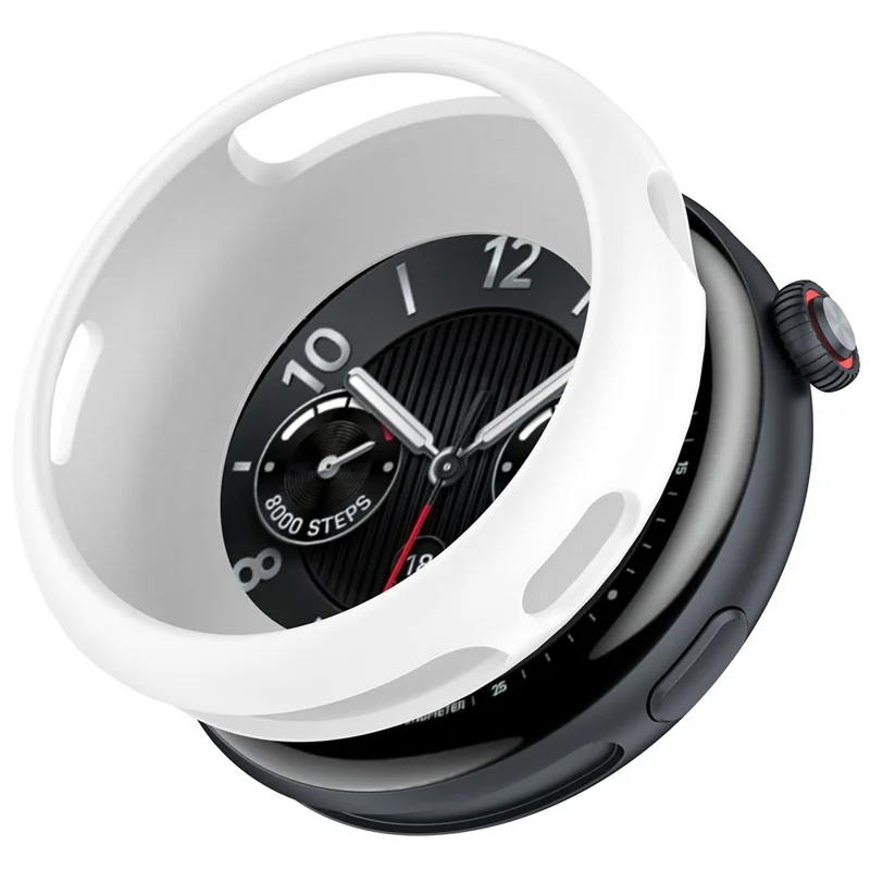 Cover in silicone morbido per Vivo Watch 5 / 5 eSIM / iQOO Watch 5 - Cornice traforata - Bianco