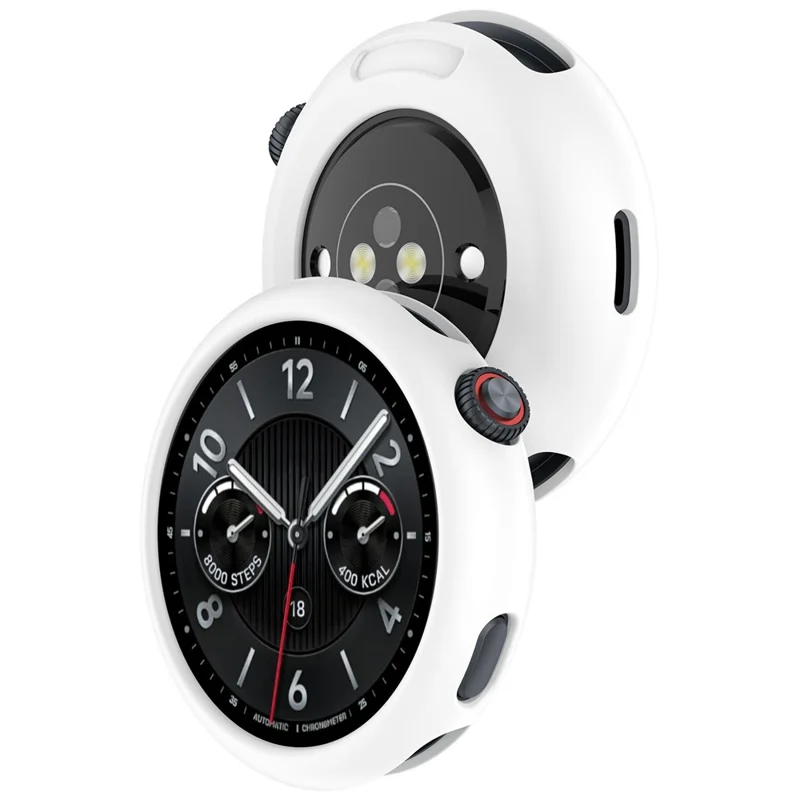 Cover in silicone morbido per Vivo Watch 5 / 5 eSIM / iQOO Watch 5 - Cornice traforata - Bianco