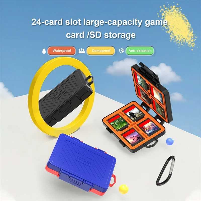 STARTRC GAMES For Nintendo Switch / Switch 2 Game Card Case Waterproof Storage Box - Blue / Red