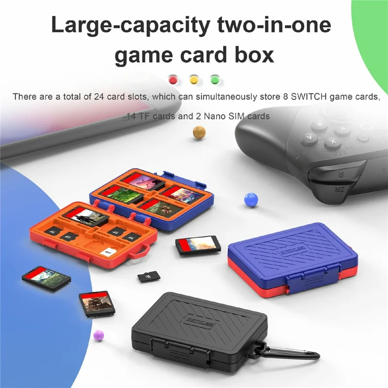 STARTRC GAMES For Nintendo Switch / Switch 2 Game Card Case Waterproof Storage Box - Blue / Red