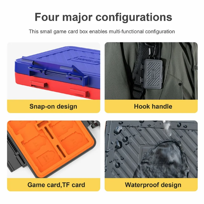 STARTRC GAMES For Nintendo Switch / Switch 2 Game Card Case Waterproof Storage Box - Blue / Red