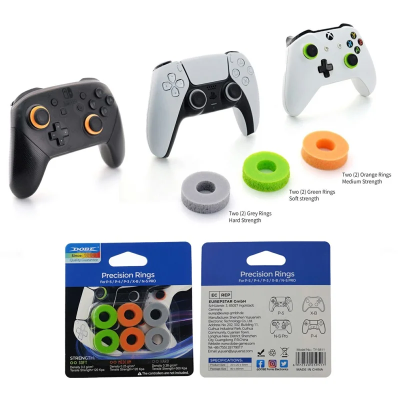 DOBE TY-5811 6Pcs Joystick Silicone Buffer Rings for PS5 / PS4 / Xbox / Switch Pro Game Controller Accessories