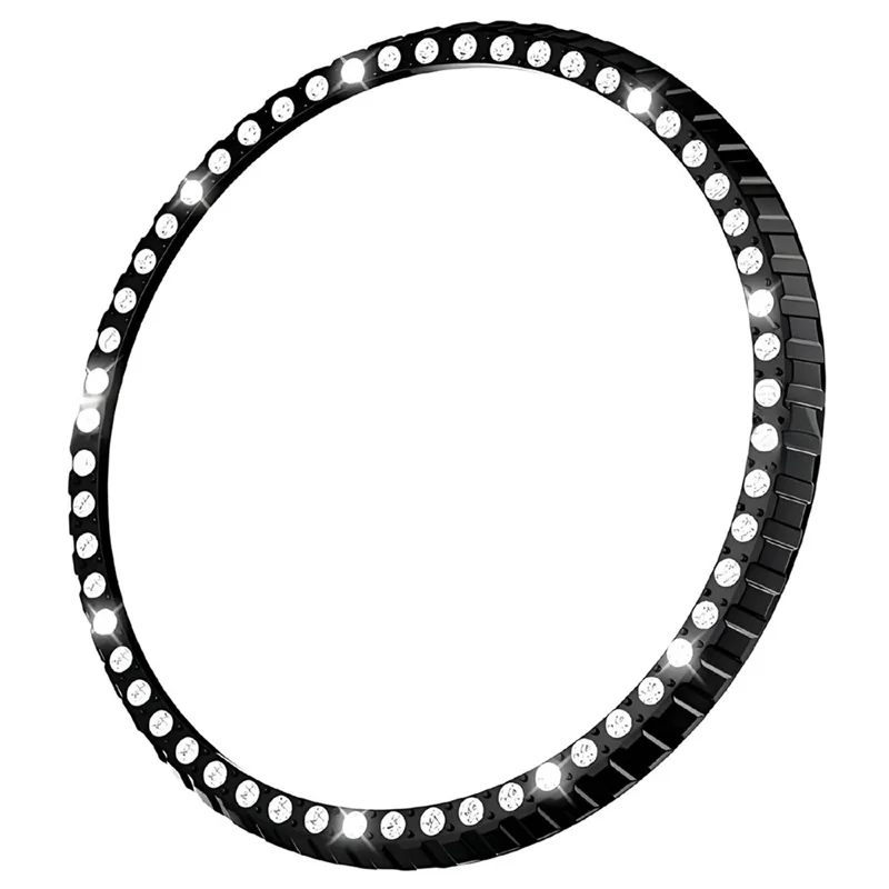Per Samsung Galaxy Watch8 Classic 46mm Anello Protettivo in Metallo con Strass a Una Riga - Nero Elettroplaccato