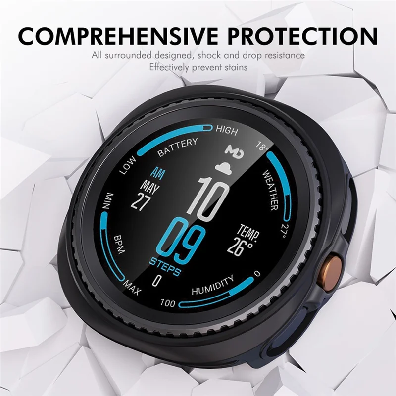 ENKAY HAT PRINCE For Samsung Galaxy Watch8 Classic 46mm Case PC Watch Cover with PMMA Screen Film - Black