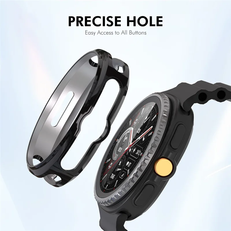 ENKAY HAT PRINCE For Samsung Galaxy Watch8 Classic 46mm Case with PMMA Screen Film TPU Watch Cover - Black