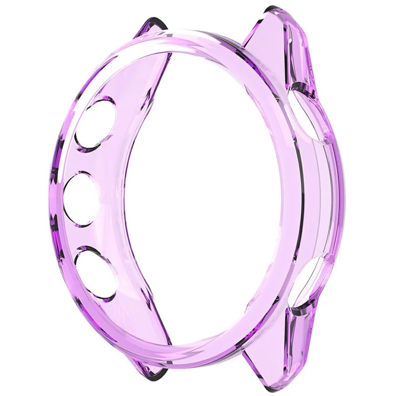 For Garmin Forerunner 970 47mm Protective Watch Case TPU Hollow Cover - Transparent Purple