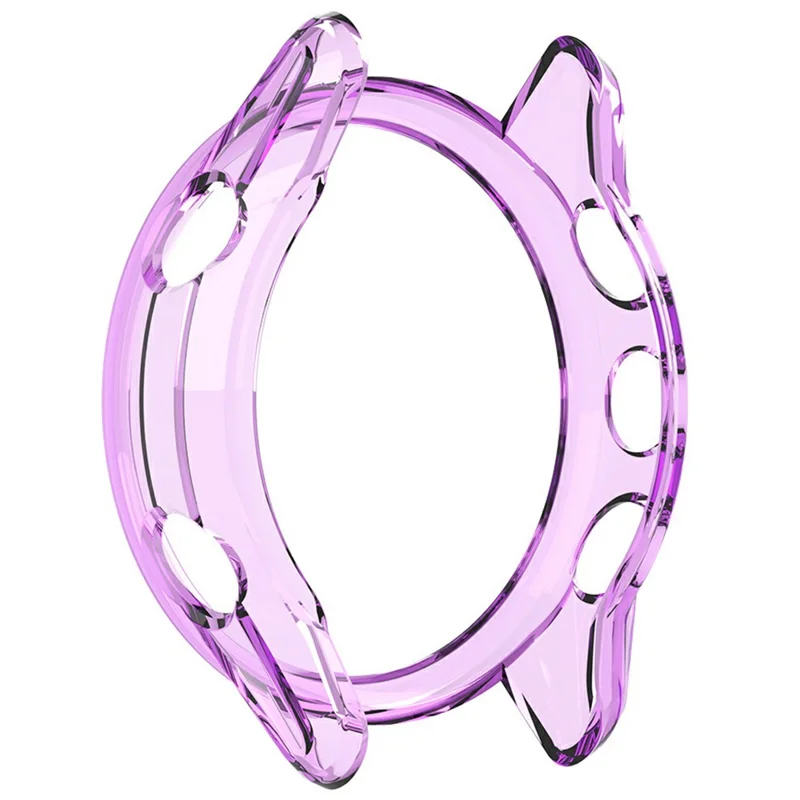 For Garmin Forerunner 970 47mm Protective Watch Case TPU Hollow Cover - Transparent Purple