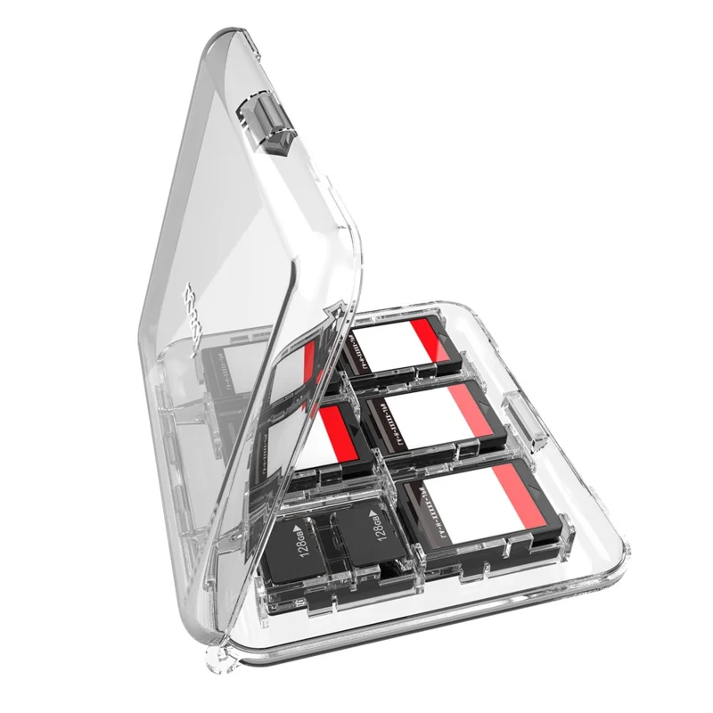 IPEGA PG-SW2107 For Nintendo Switch 2 Transparent Magnetic Game Card Storage Case Holds 12 Game Cards and 12 TF Cards