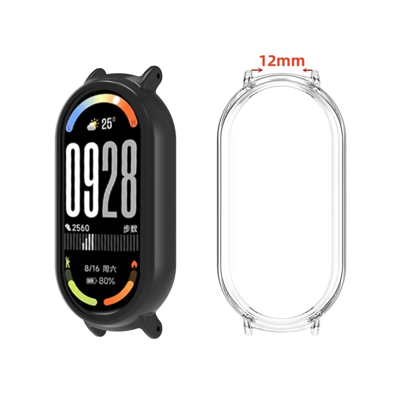 Funda para Xiaomi Smart Band 10 NFC / Band 10 Protector de Reloj con Diseño Calado de PC - Negro