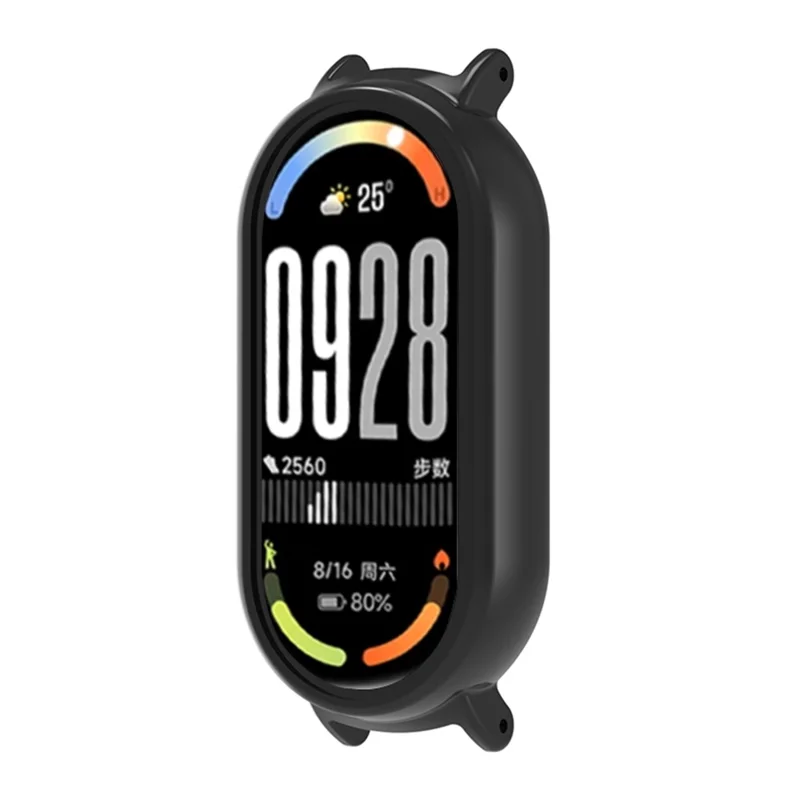 Für Xiaomi Smart Band 10 Keramik Uhrengehäuse Hohlgehäuse PC Schutzhülle - Schwarz