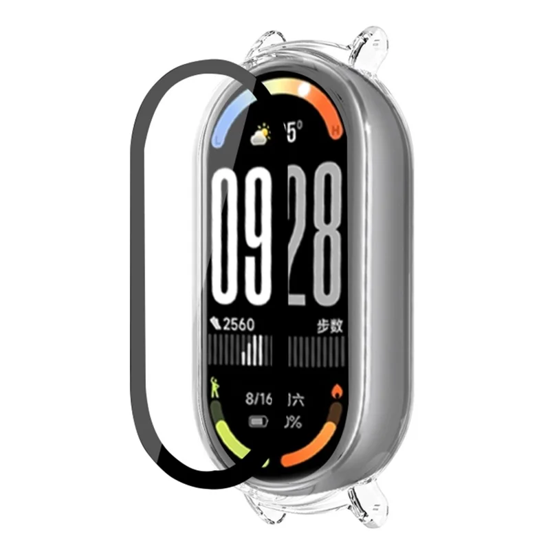 Para Xiaomi Smart Band 10 Capa de Cerâmica para Relógio com Película de Vidro Temperado - Transparente