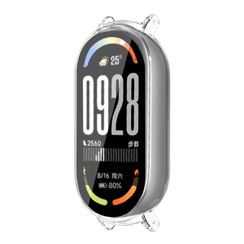 Para Xiaomi Smart Band 10 Capa de Cerâmica para Relógio com Película de Vidro Temperado - Transparente